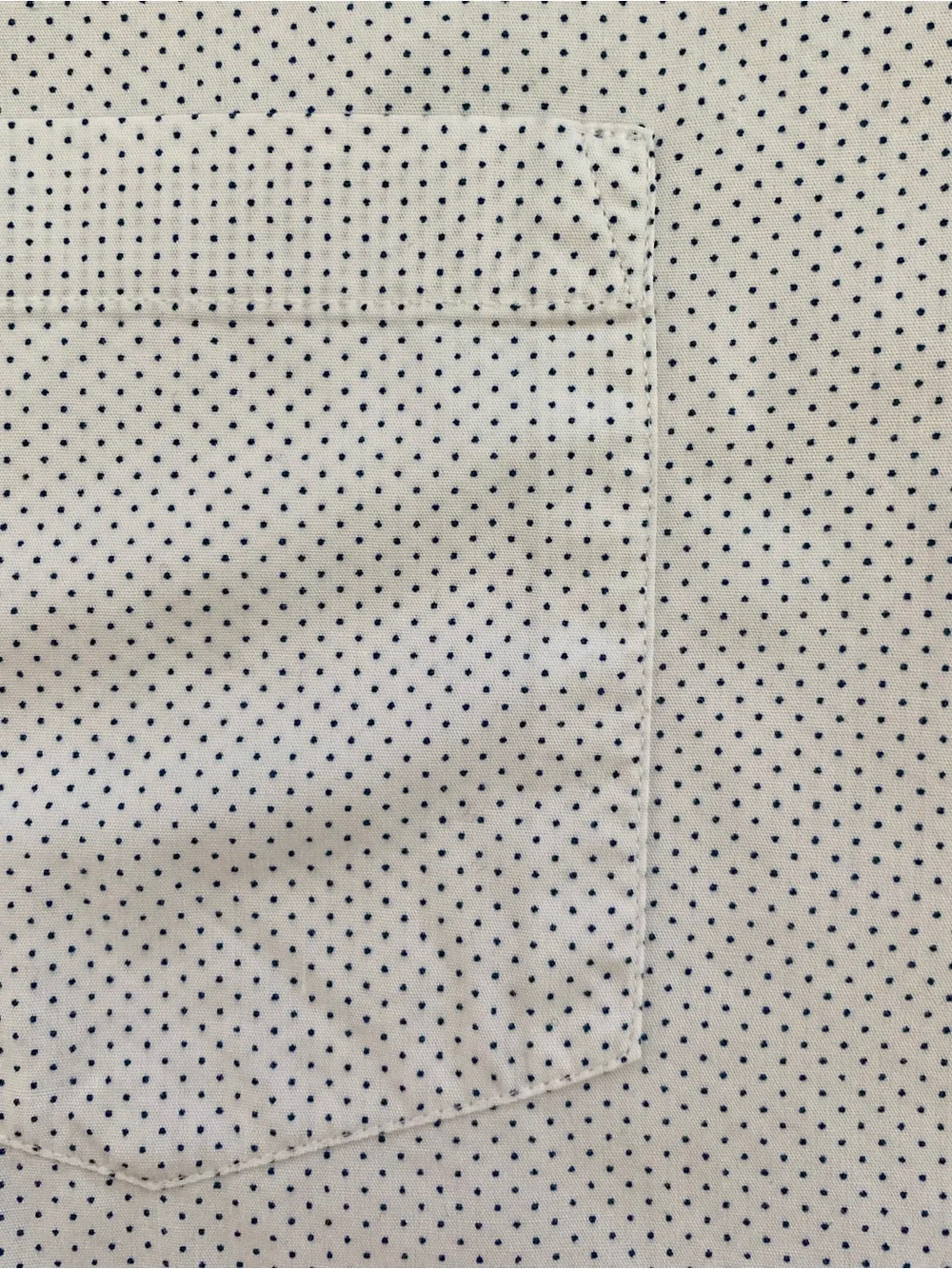 J.Crew Men's Slim Fit Button Down Shirt Micro Navy Polka Dot White, size M